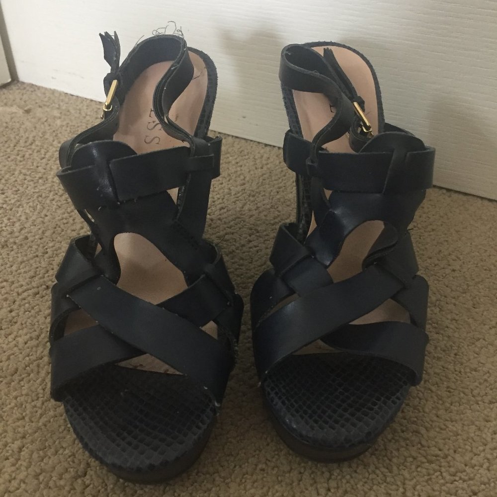 Snake skin Navy wedge